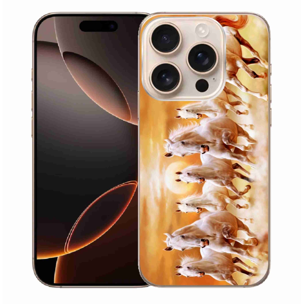 Gelový obal mmCase na iPhone 16 Pro Max - koně 2