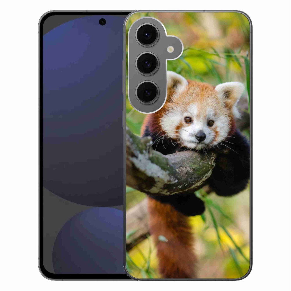 Gelový kryt mmCase na Samsung Galaxy S24 FE - panda červená