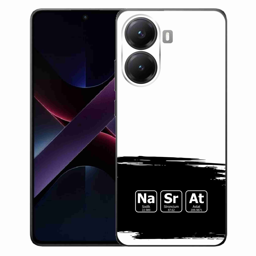 Gelový kryt mmCase na Xiaomi Poco X7 Pro 5G - chemické prvky černobílé pozadí