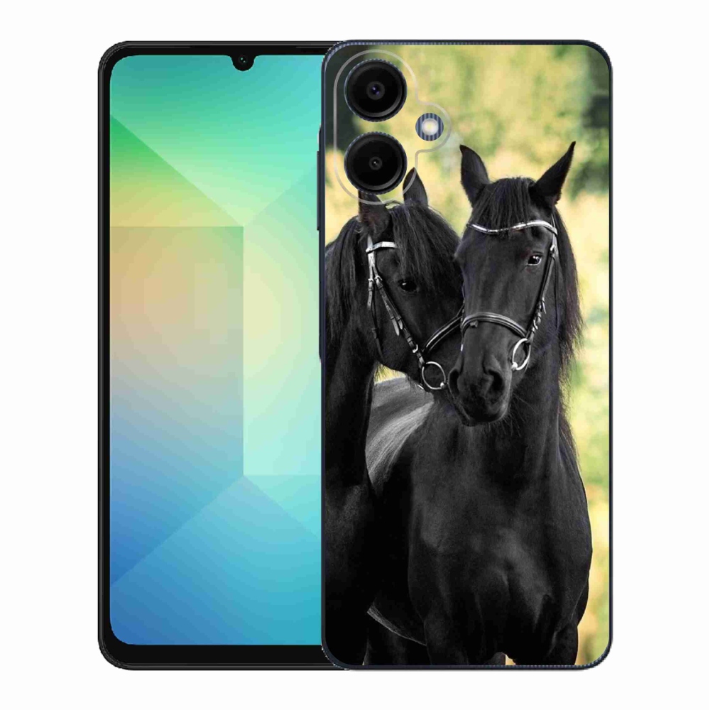 Gelový kryt mmCase na Samsung Galaxy A06 4G - dva černí koně