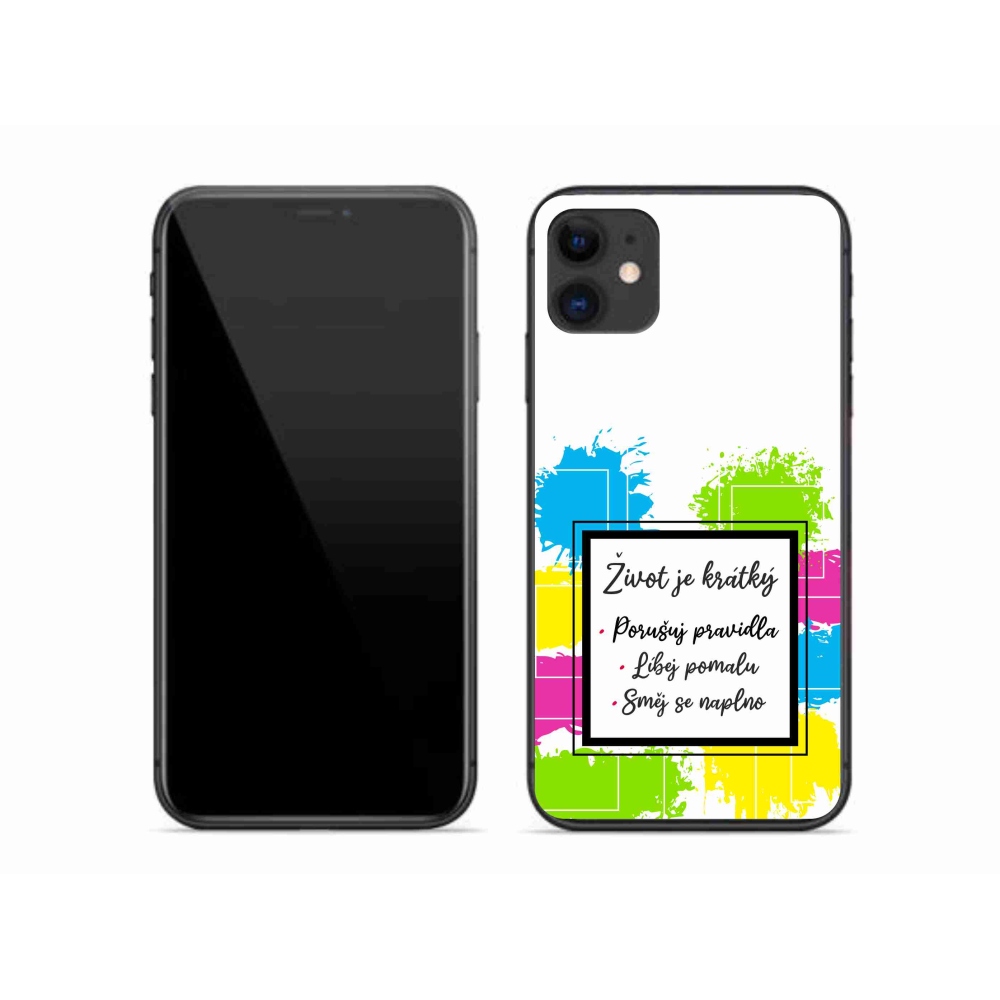 Gelový kryt mmCase na iPhone 11 - citát 5 bílé pozadí