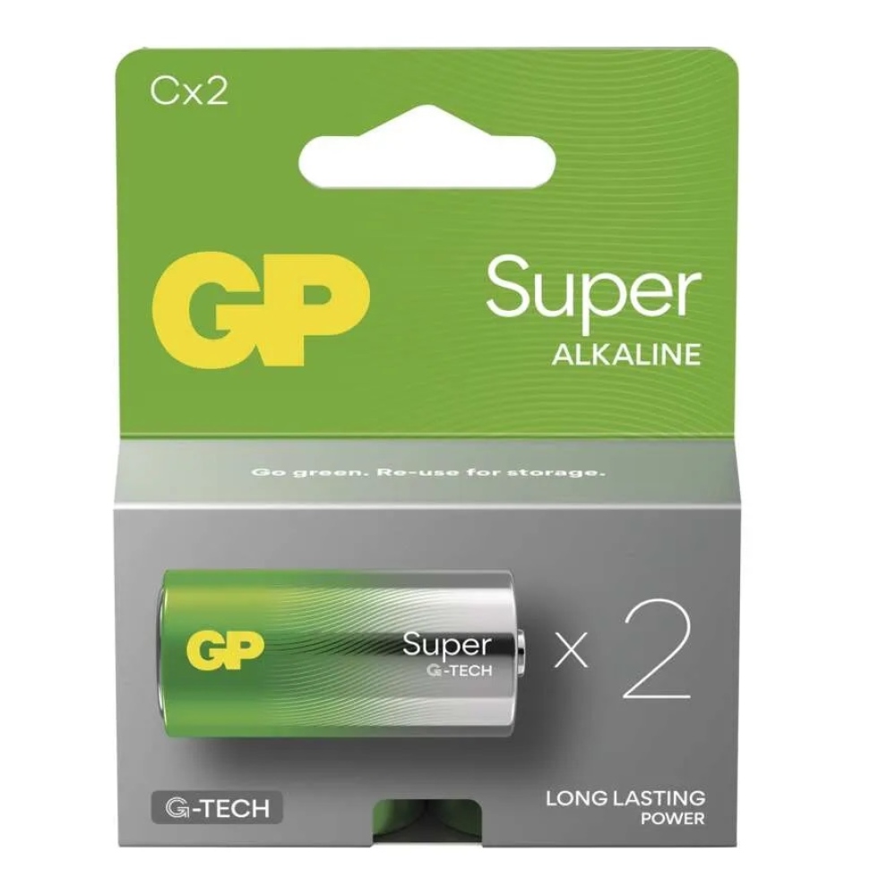 Alkalická baterie GP Super C (LR14) - 2ks