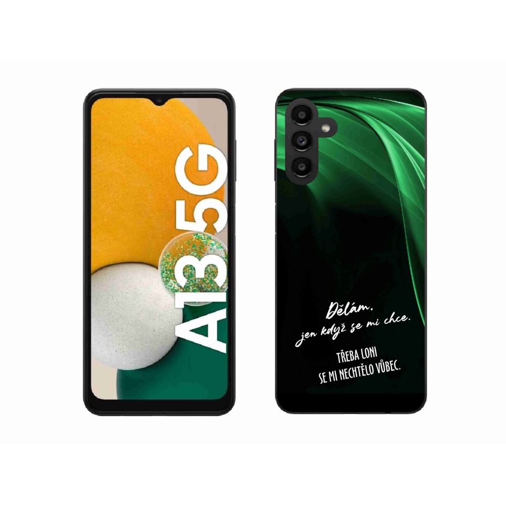 Gelový kryt mmCase na Samsung Galaxy A13 5G - vtipný text 12 černé pozadí