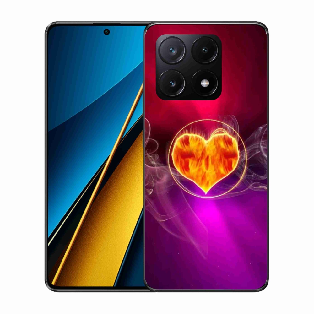 Gelový kryt mmCase na Xiaomi Poco X6 Pro 5G - ohnivé srdce