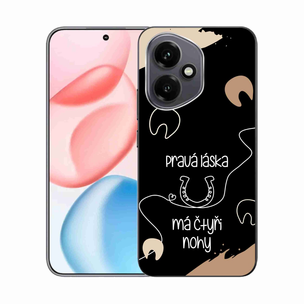 Gelový kryt mmCase na Honor 400 - koňský motiv černé pozadí