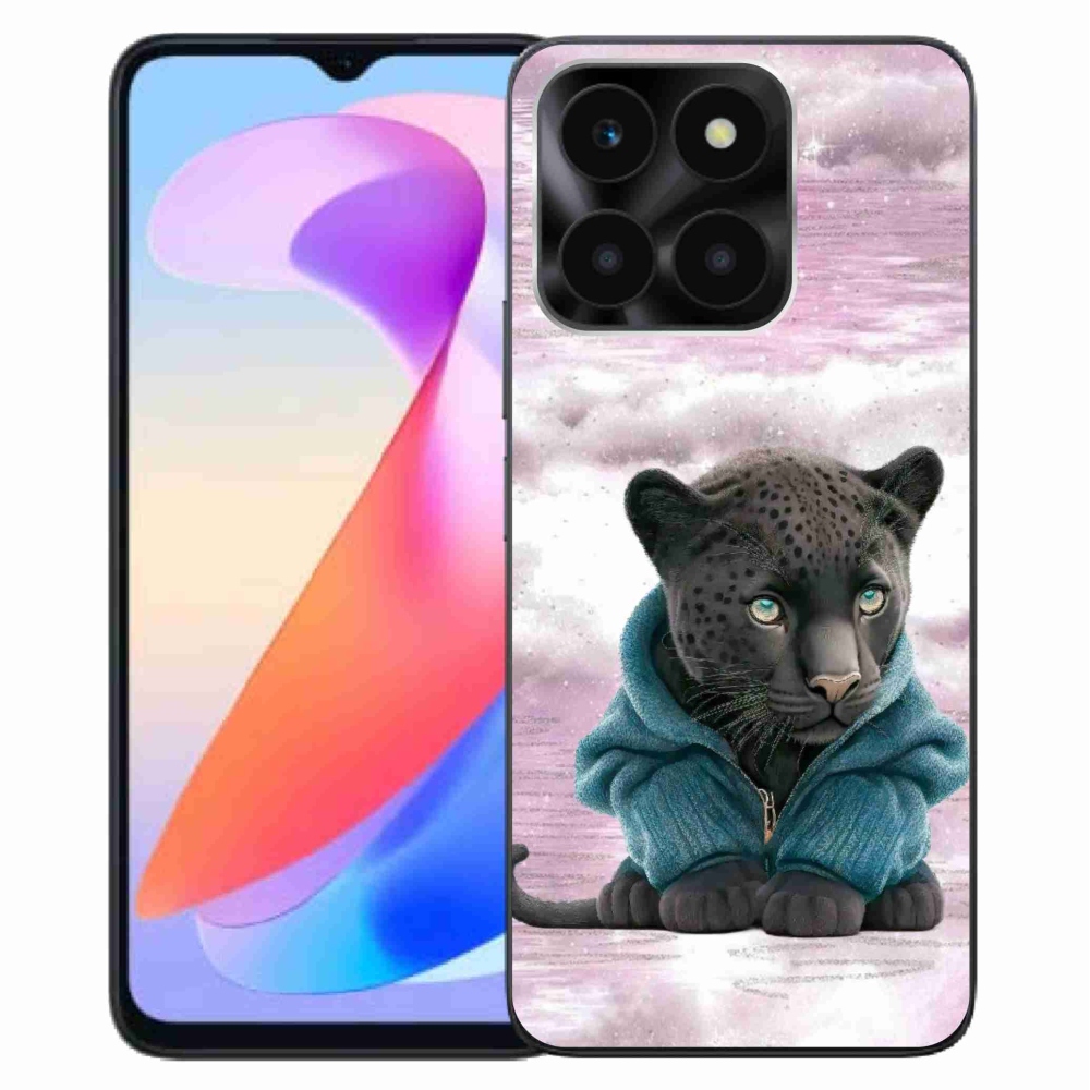 Gelový kryt mmCase na Honor X6a - černý panter ve svetru