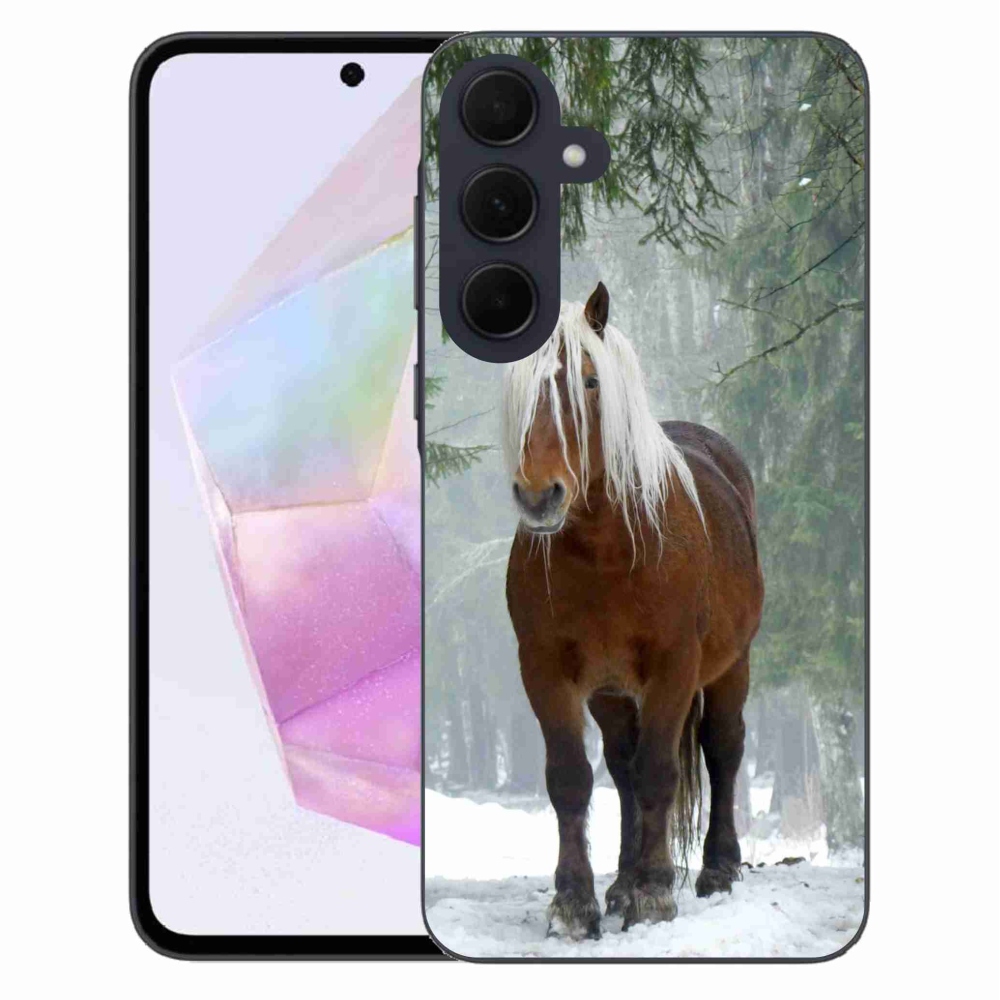 Gelový obal mmCase na Samsung Galaxy A35 5G - kůň v lese