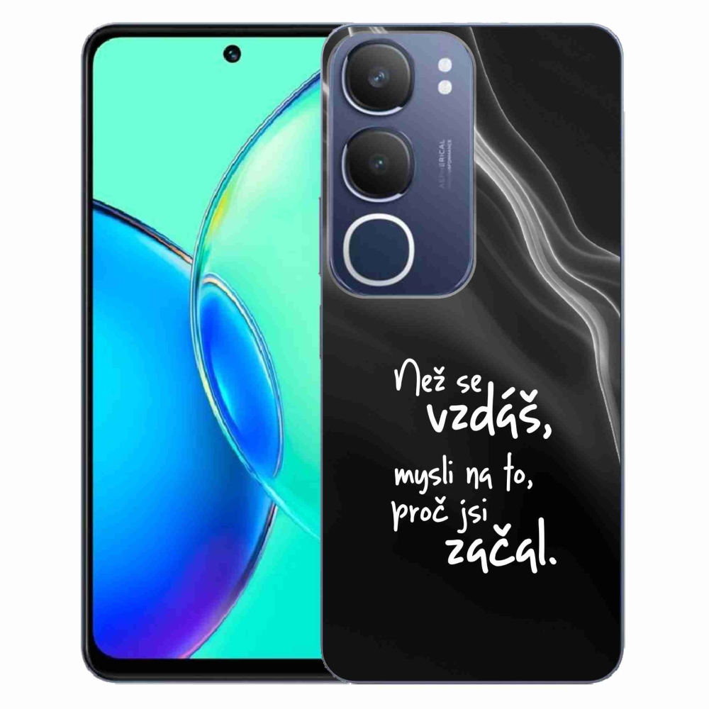 Gelový kryt mmCase na Vivo Y19s - citát 2 černé pozadí
