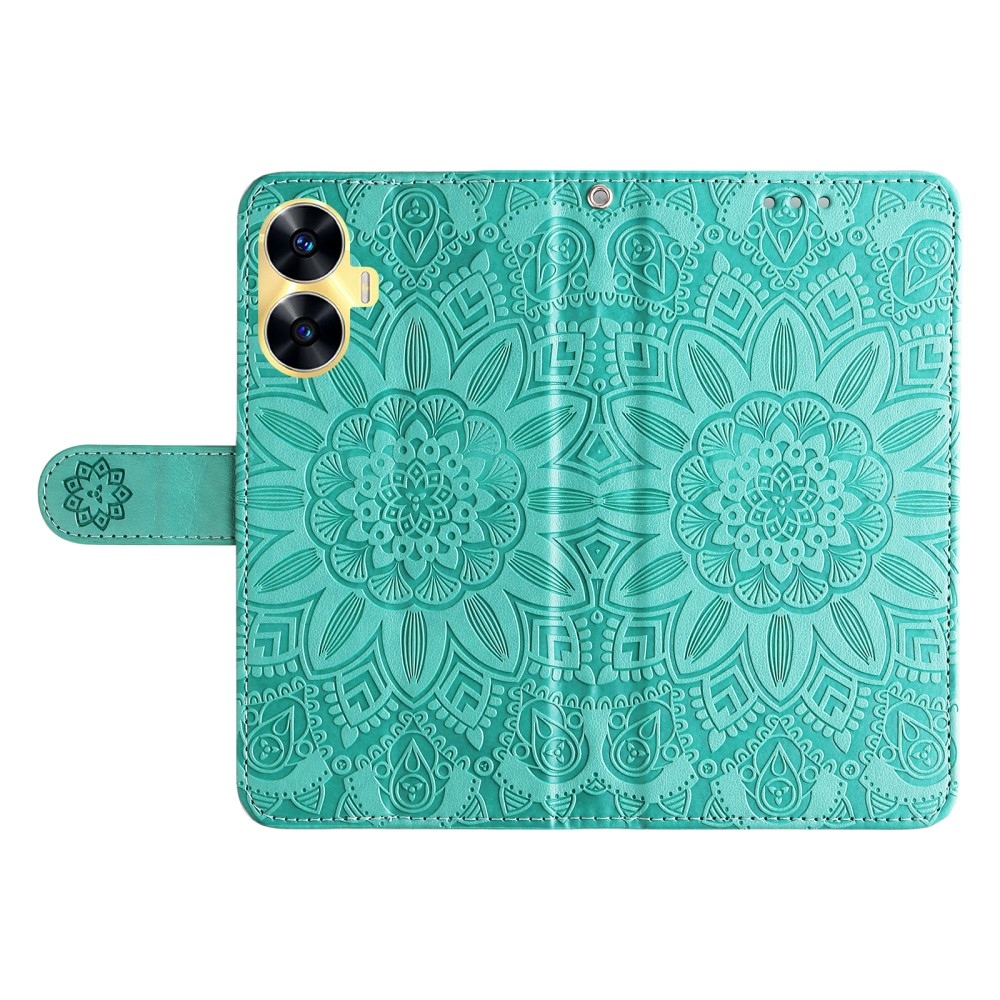 Sunflower knížkové pouzdro na Realme C55 - modrozelené