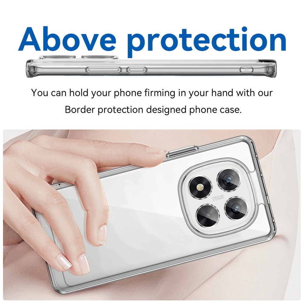 Gelový obal s pevnými zády na Xiaomi Redmi Note 14 Pro 5G/Poco X7 5G - průhledný