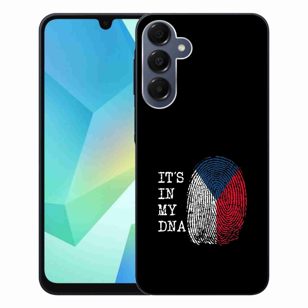 Gelový kryt mmCase na Samsung Galaxy A16 4G/5G - vlajka otisk prstu černé pozadí