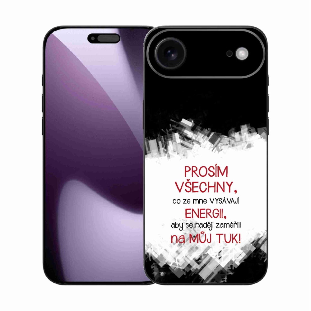 Gelový kryt mmCase na iPhone 17 Air - vtipný text 1 červený
