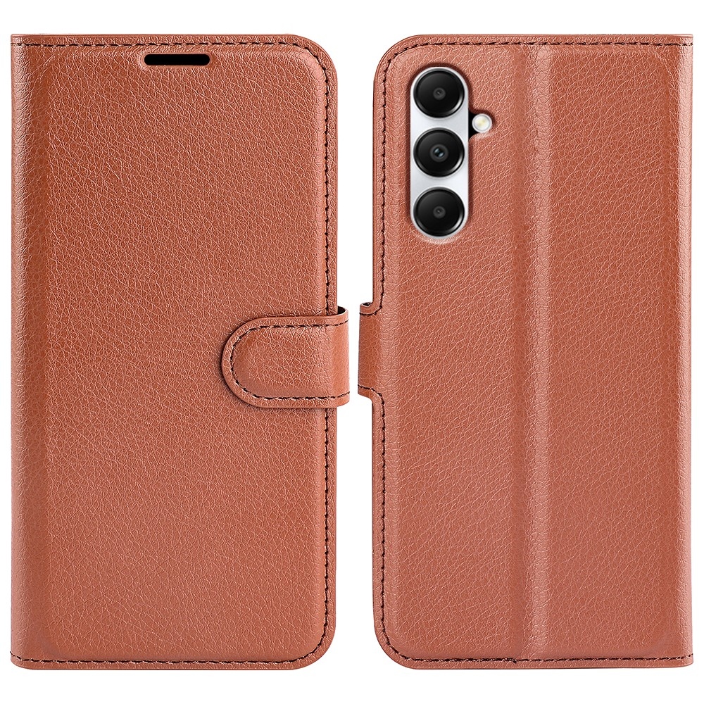 Litchi knížkové pouzdro na Samsung Galaxy A05s - hnědé
