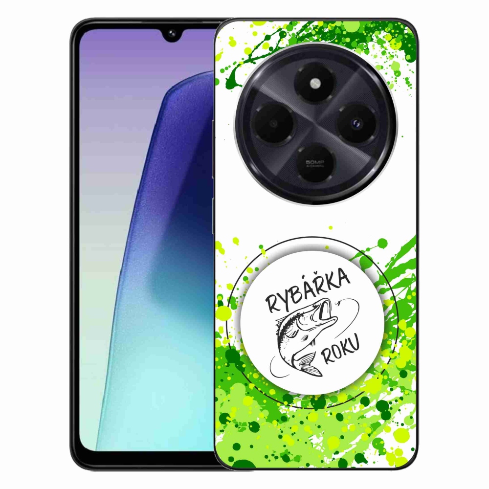 Gelový kryt mmCase na Xiaomi Redmi 14C/Poco C75 - rybářka roku bílé pozadí