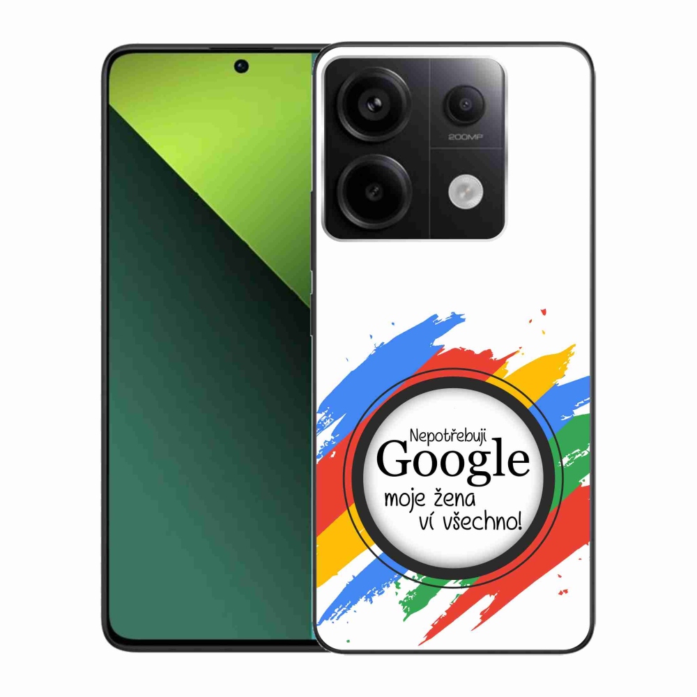 Gelový kryt mmCase na Xiaomi Redmi Note 13 Pro 5G/Poco X6 5G - žena ví všechno bílé pozadí