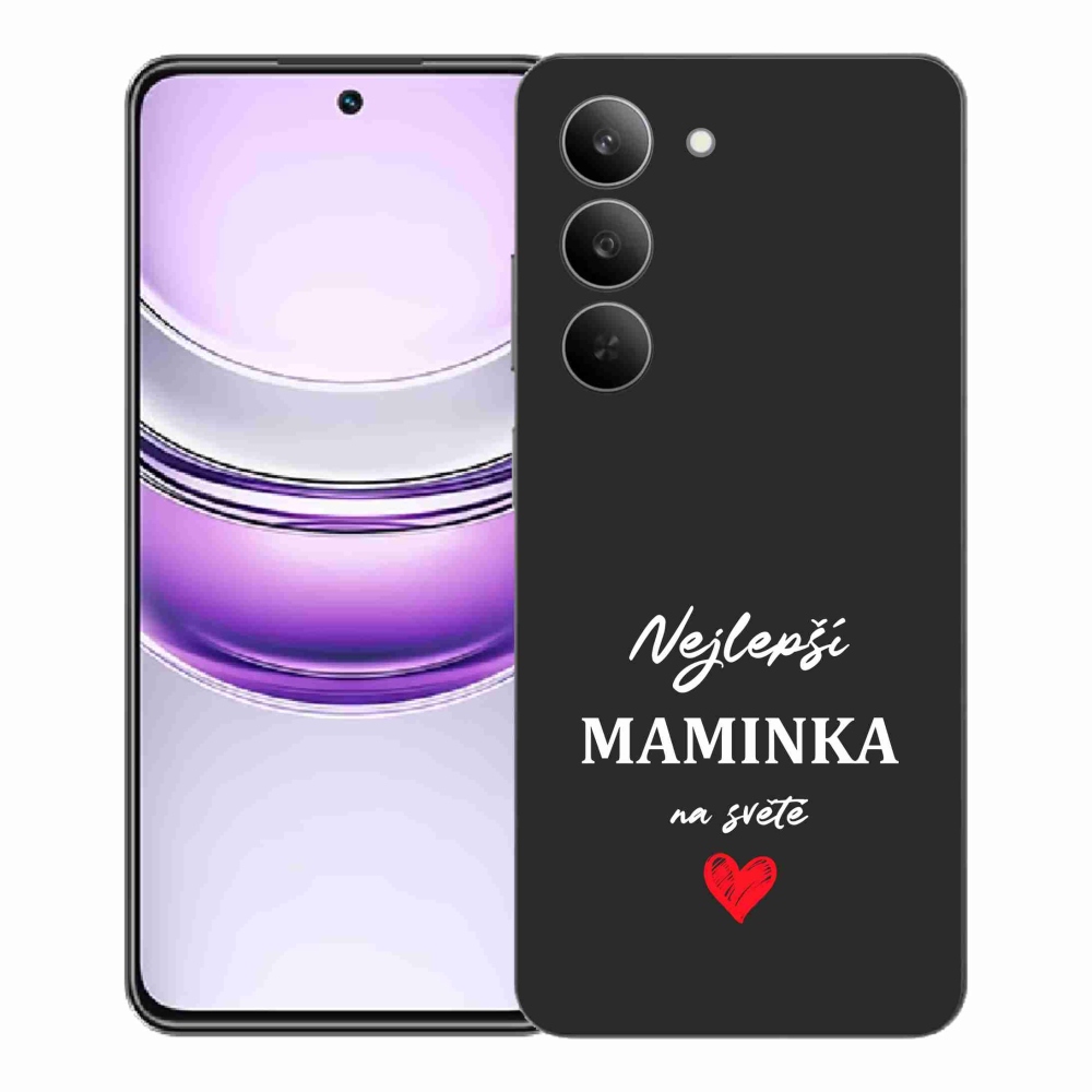 Gelový kryt mmCase na Realme 14x 5G - nejlepší maminka 1 černé pozadí
