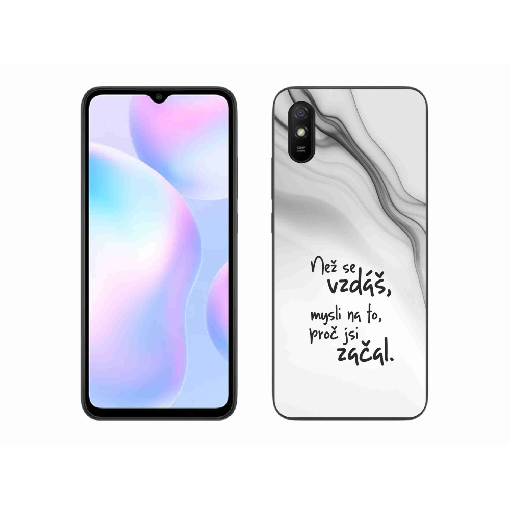 Gelový kryt mmCase na Xiaomi Redmi 9AT - citát 2 bílé pozadí