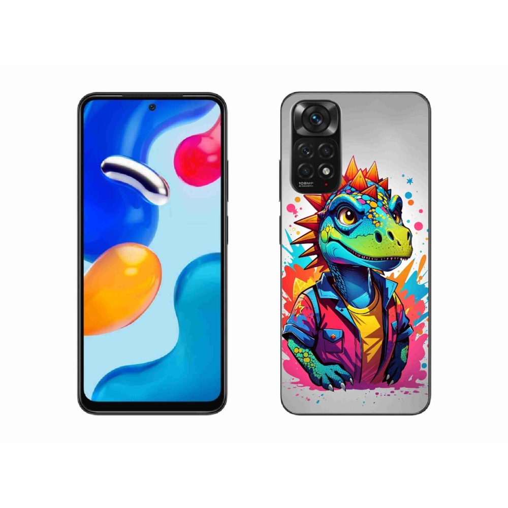 Gelový kryt mmCase na Xiaomi Redmi Note 11S 4G - barevný dinosaurus