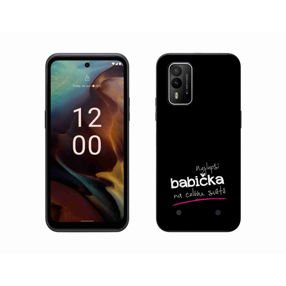 Gelový kryt mmCase na Nokia XR21 - nejlepší babička 4 černé pozadí