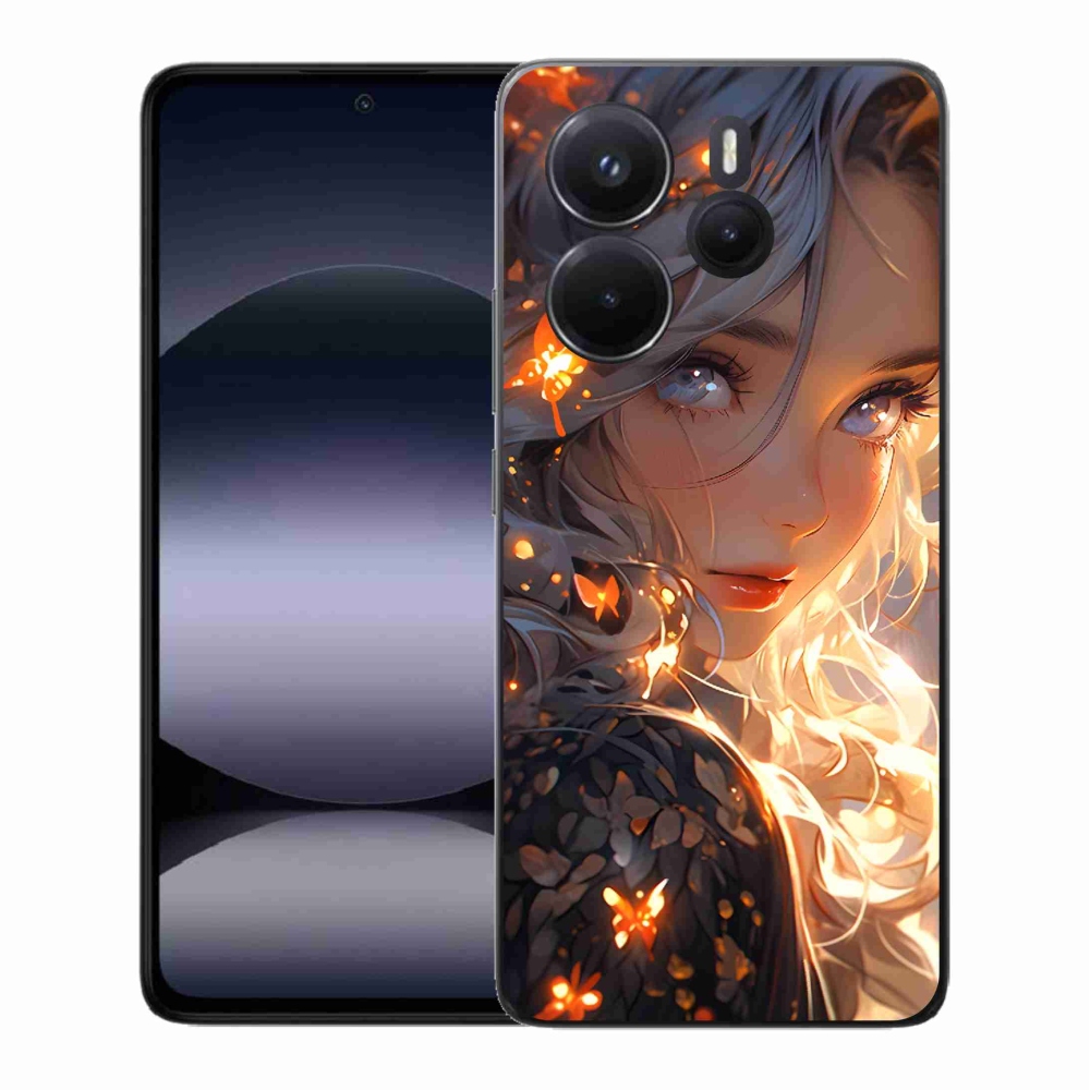 Gelový kryt mmCase na Xiaomi Redmi Note 14 - dívka a motýli