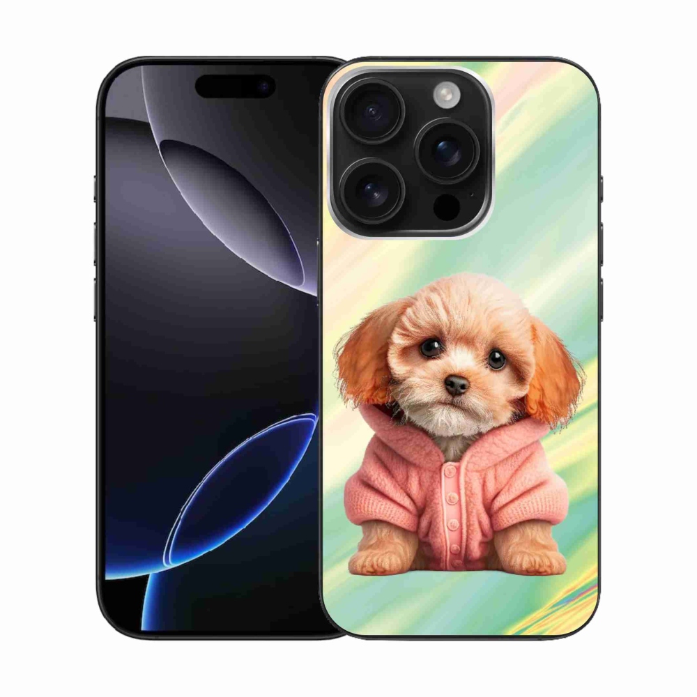 Gelový kryt mmCase na iPhone 16 Pro - štěně ve svetru