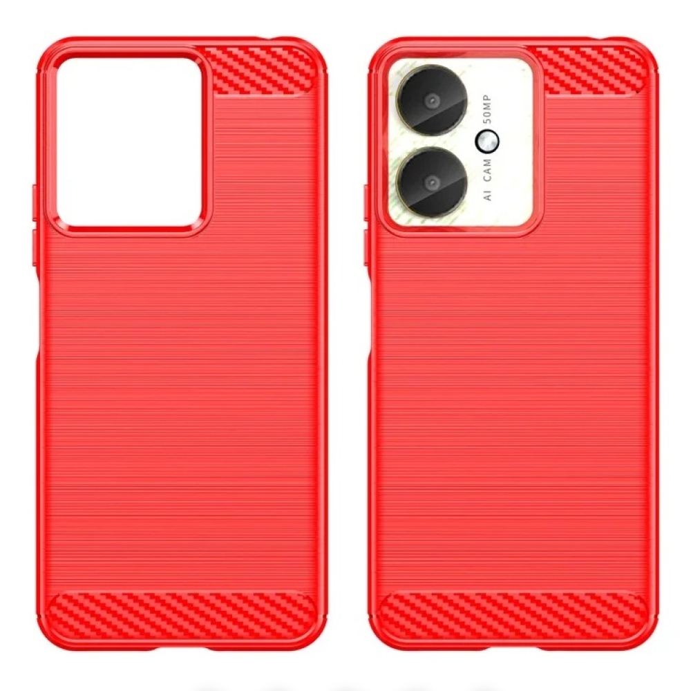 Carbon odolný gelový obal na Xiaomi Poco C65/Redmi 13C 4G/5G - červený