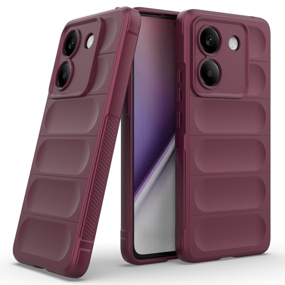Rugg odolný gelový obal na Xiaomi Poco M7 Pro 5G - vínový