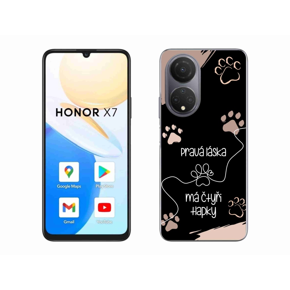Gelový kryt mmCase na Honor X7 - psí motiv 1 černé pozadí