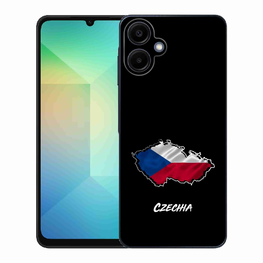 Gelový kryt mmCase na Samsung Galaxy A06 4G - Czechia černé pozadí