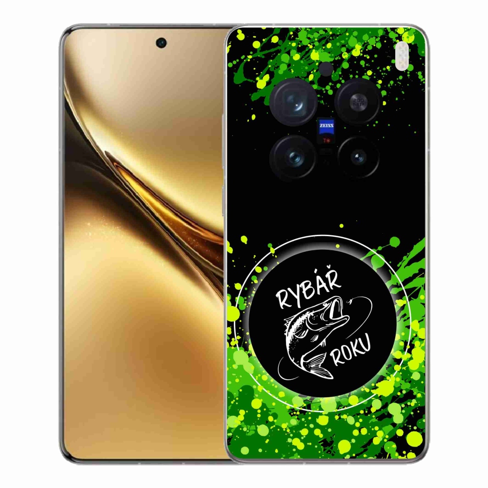 Gelový kryt mmCase na Vivo X200 Pro 5G - rybář roku černé pozadí