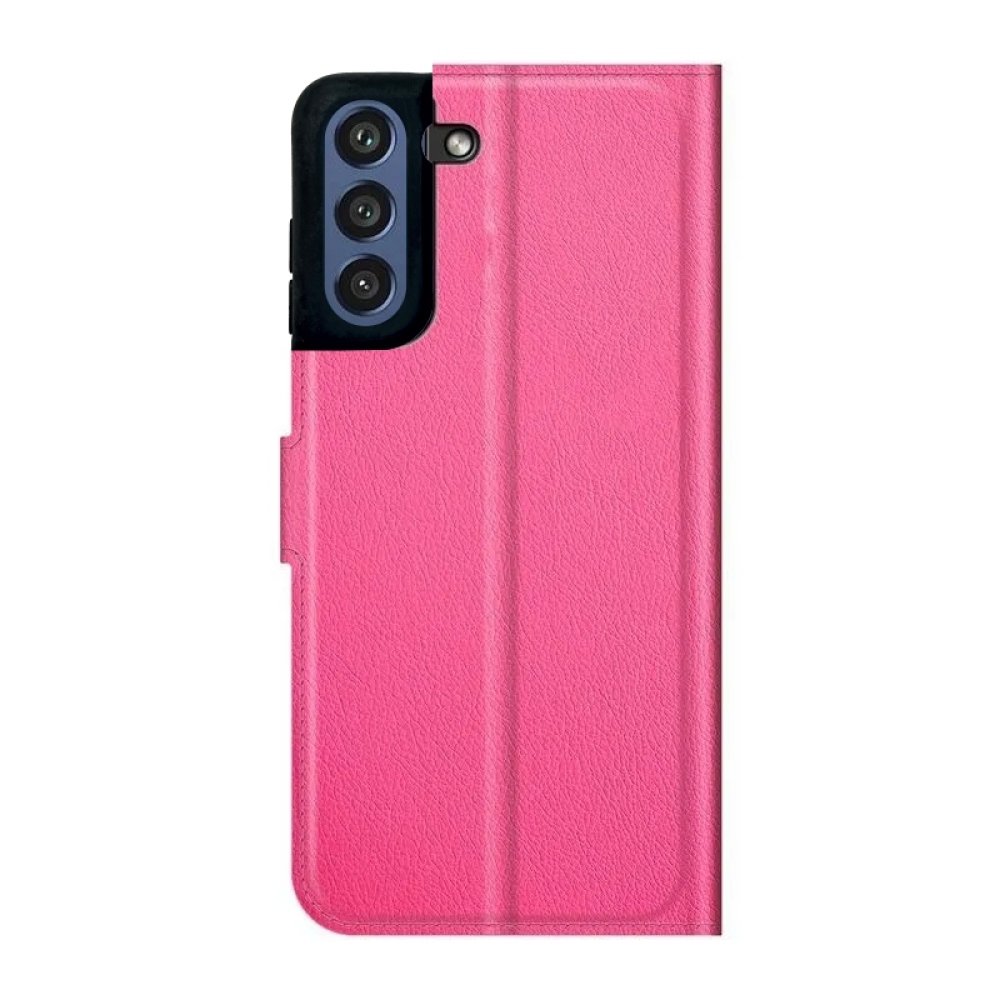 Litchi PU kožené peněženkové pouzdro na mobil Samsung Galaxy S21 FE 5G - rose
