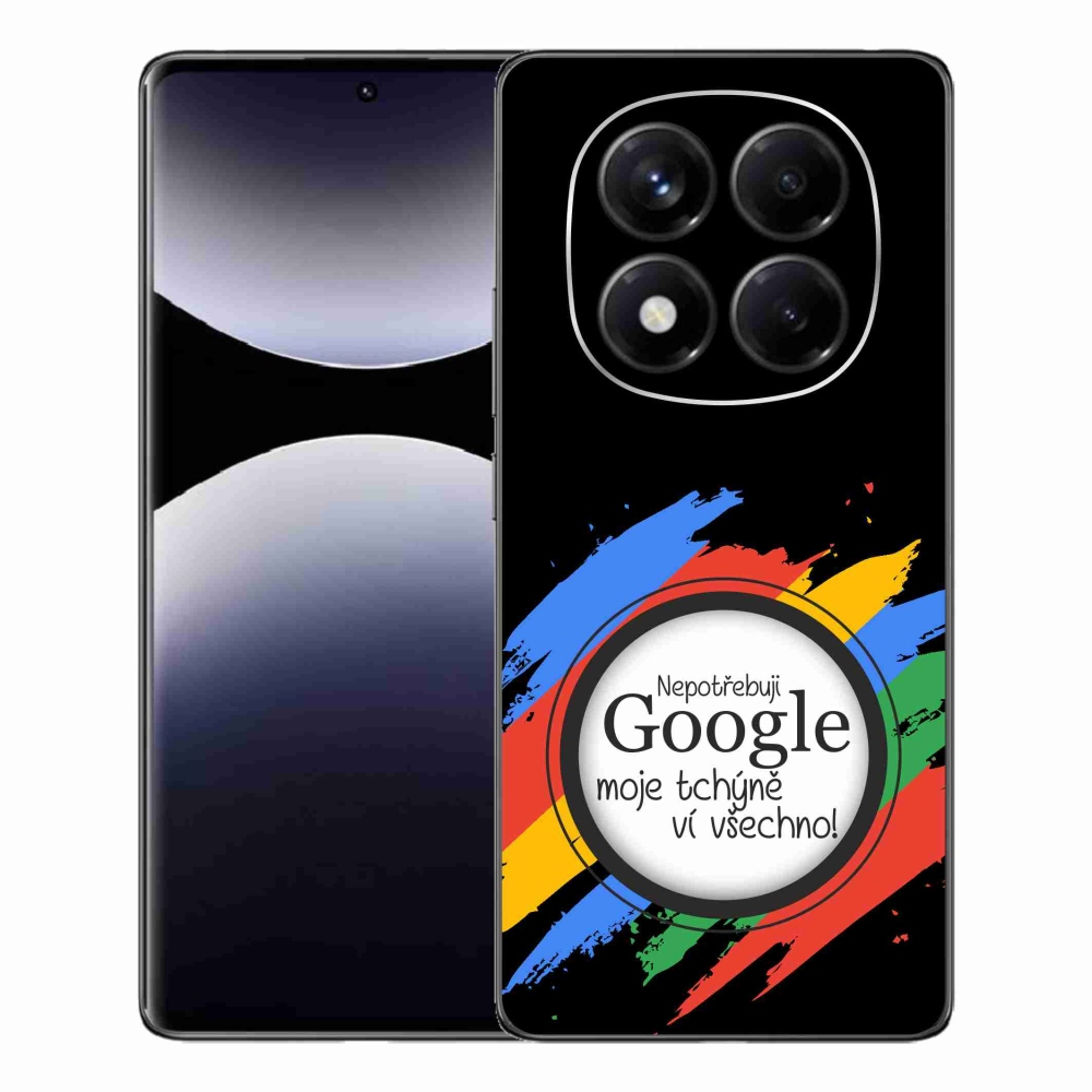 Gelový kryt mmCase na Xiaomi Redmi Note 14 Pro - tchýně ví všechno černé pozadí