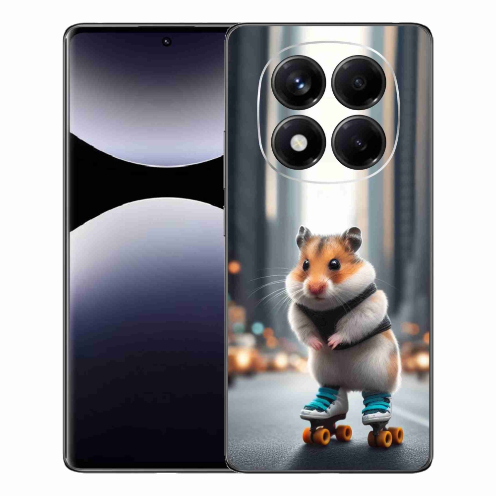 Gelový kryt mmCase na Xiaomi Redmi Note 14 Pro - křeček na bruslích