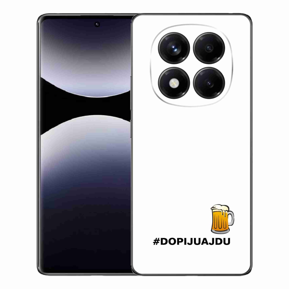 Gelový kryt mmCase na Xiaomi Redmi Note 14 Pro - pivní motiv 1 bílé pozadí
