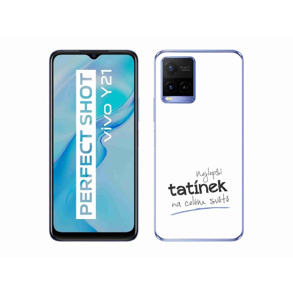 Gelový kryt mmCase na Vivo Y21/Y21s/Y33s - nejlepší tatínek 4 bílé pozadí