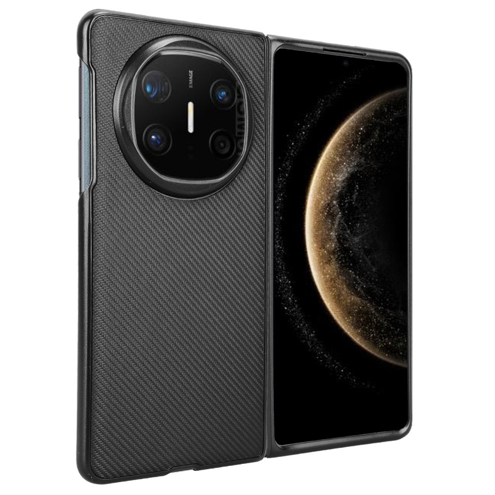 Textury plastový kryt s umělou kůží na Huawei Mate X6 - černý