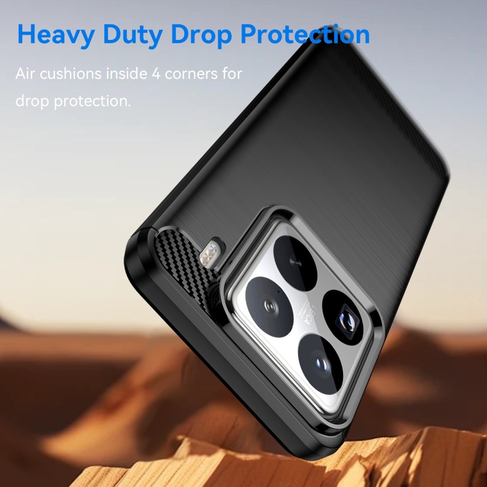 Carbon odolný gelový obal na Xiaomi 15 Pro - černý