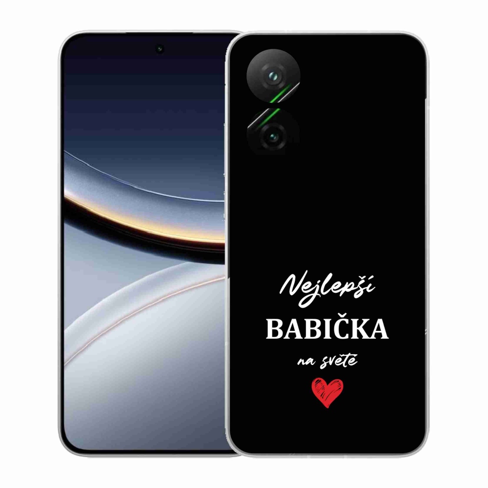 Gelový kryt mmCase na Xiaomi Poco F7 5G - nejlepší babička 1 černé pozadí