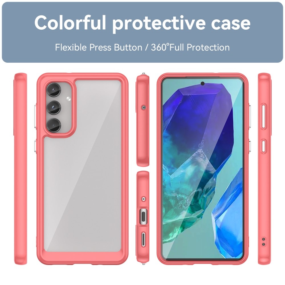 Gelový obal s pevnými zády na Samsung Galaxy M55 5G - červený