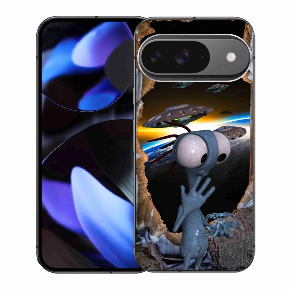 Gelový kryt mmCase na Google Pixel 9/9 Pro - mimozemšťan