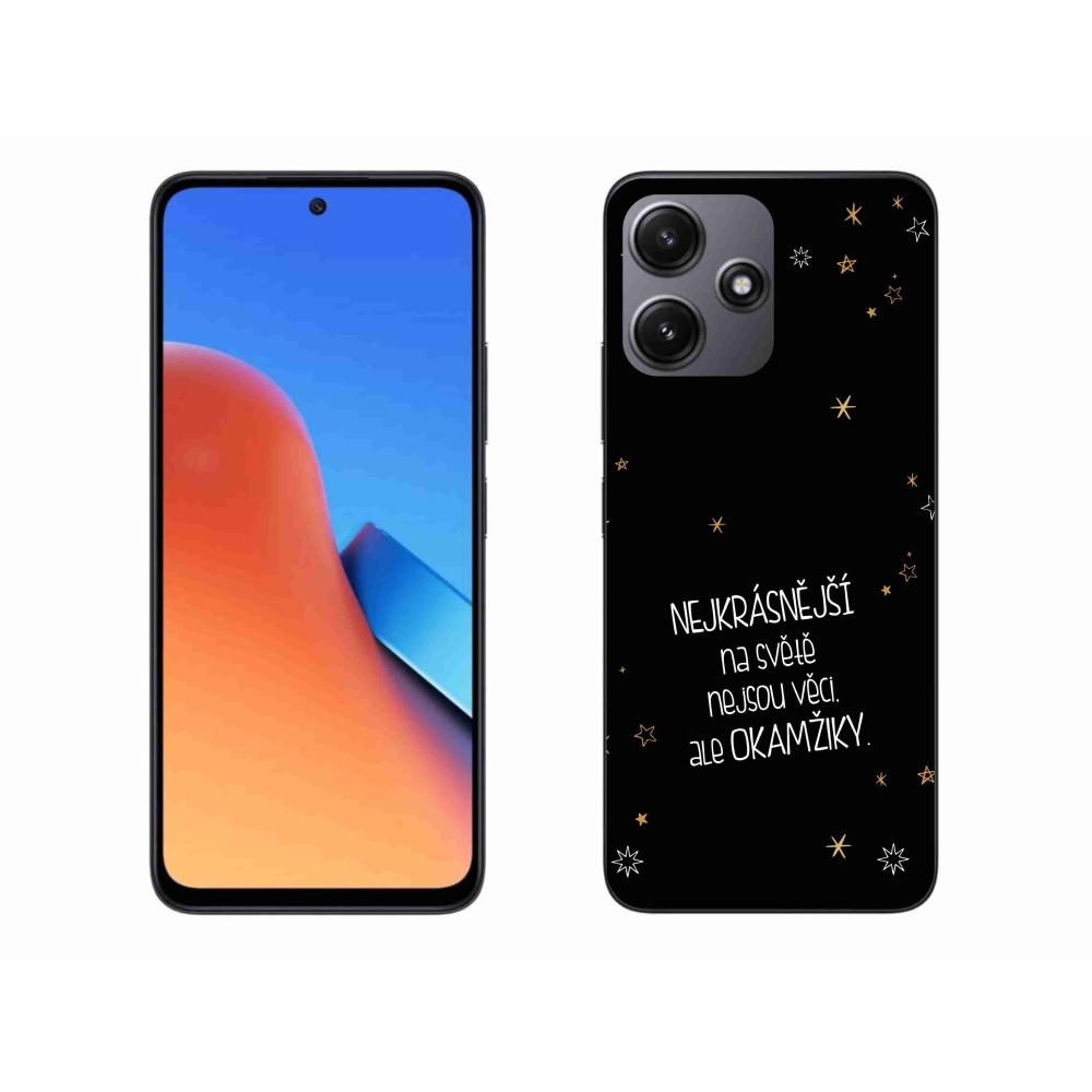 Gelový kryt mmCase na Xiaomi Redmi 12 5G - citát 4 černé pozadí