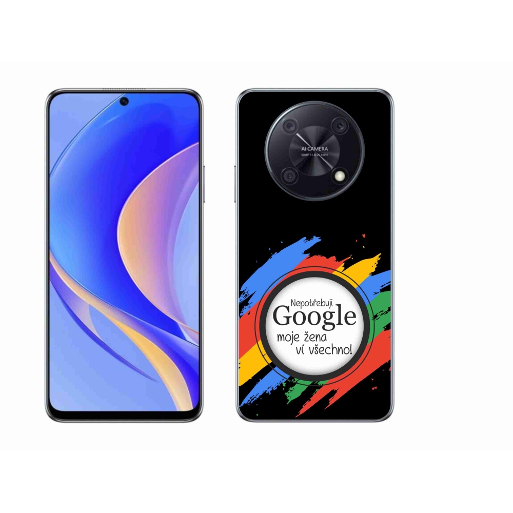 Gelový kryt mmCase na Huawei Nova Y90 - žena ví všechno černé pozadí