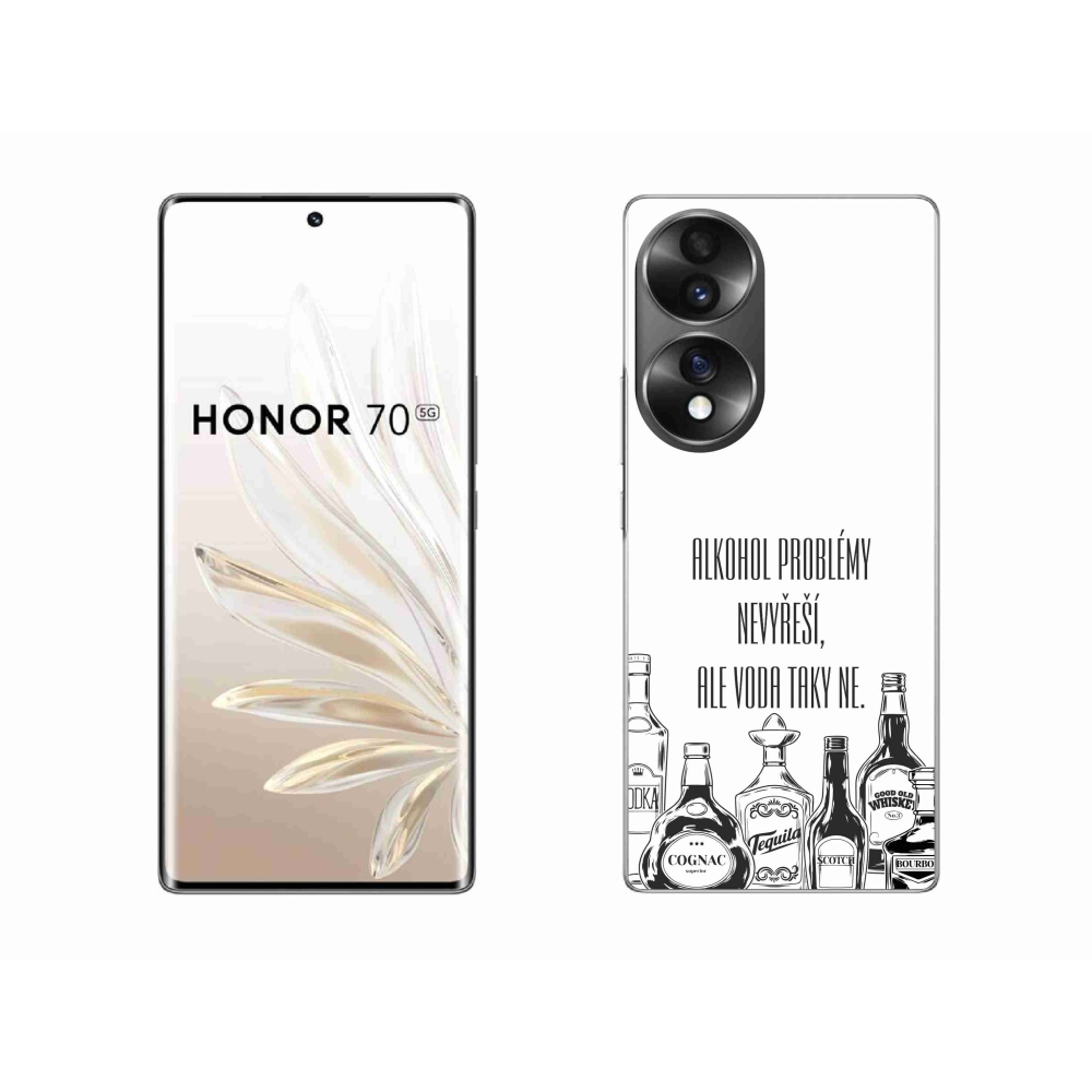 Gelový kryt mmCase na Honor 70 - vtipný text bílé pozadí