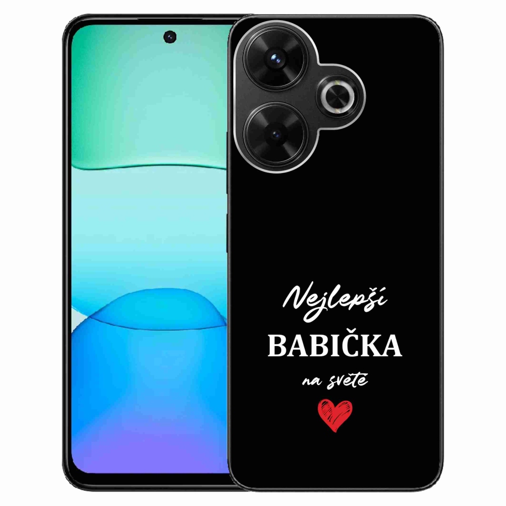 Gelový kryt mmCase na Xiaomi Redmi 13 4G/Poco M6 4G  - nejlepší babička 1 černé pozadí