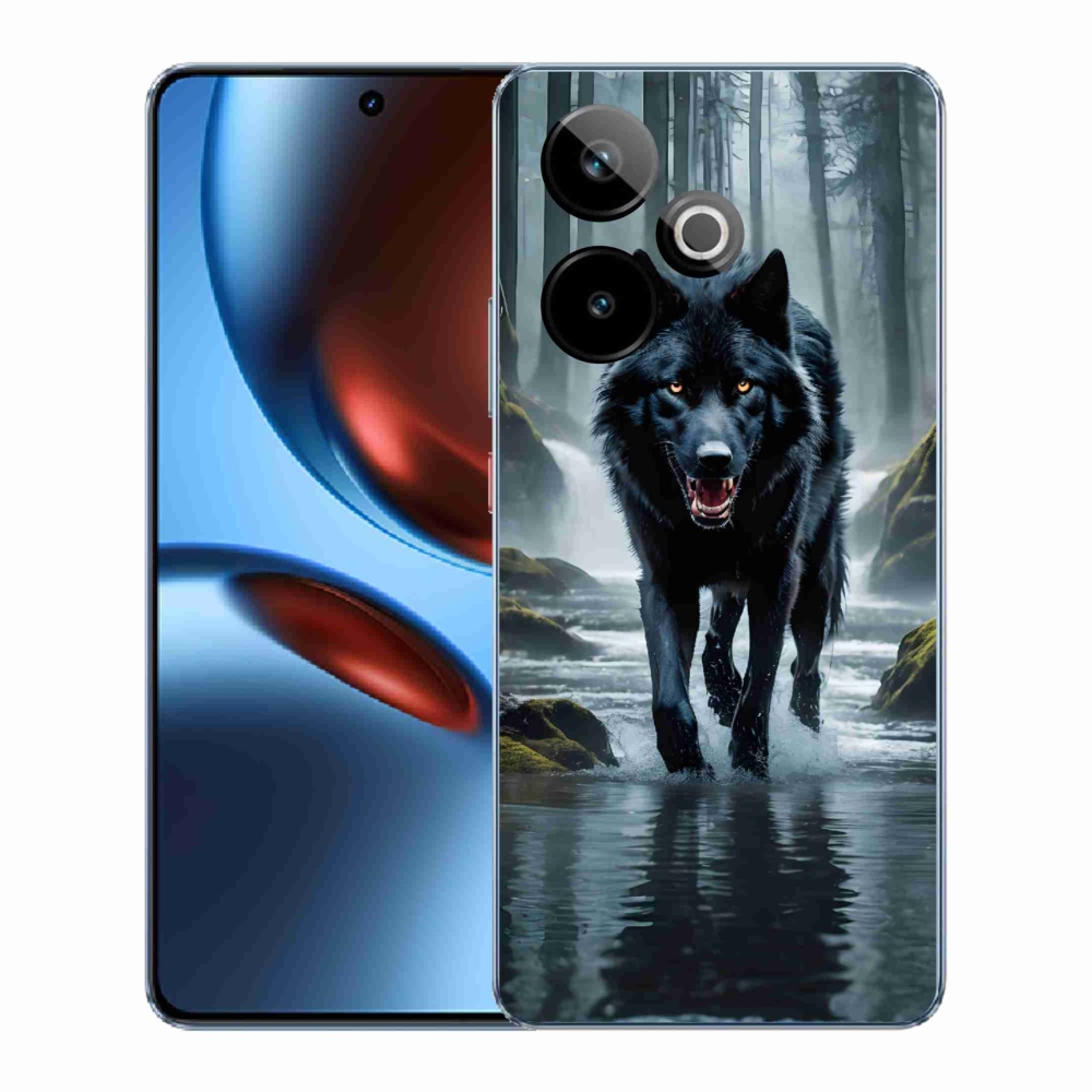 Gelový kryt mmCase na Realme GT 7 5G/GT 7T 5G - černý vlk