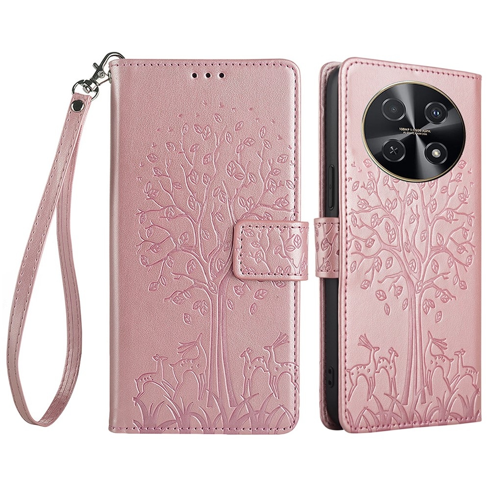 Tree knížkové pouzdro na Huawei Nova 12i - růžovozlaté