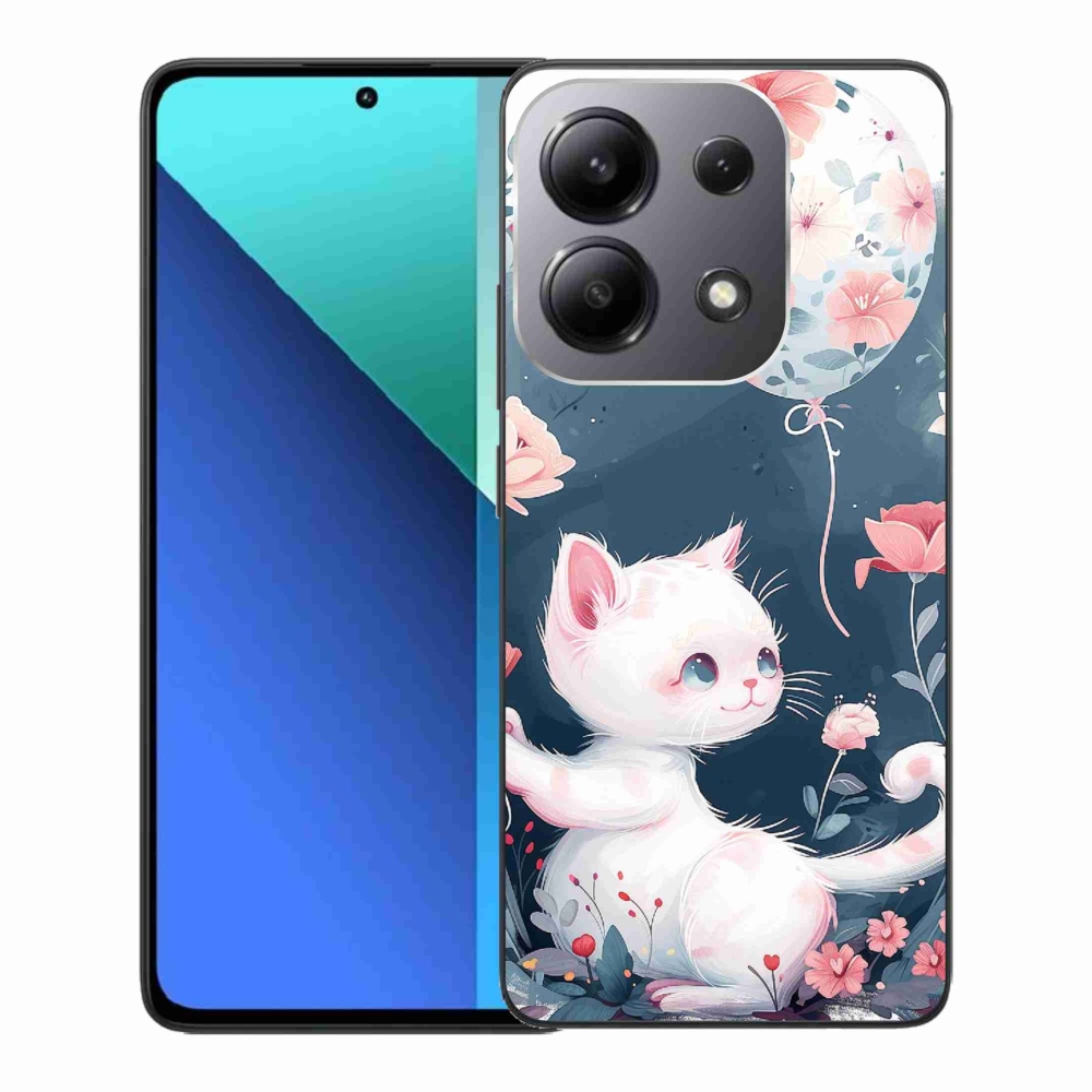 Gelový kryt mmCase na Xiaomi Redmi Note 13 - kotě s balónkem