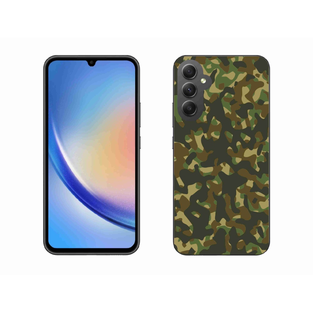 Gelový kryt mmCase na Samsung Galaxy A34 5G - maskáčový vzor 1