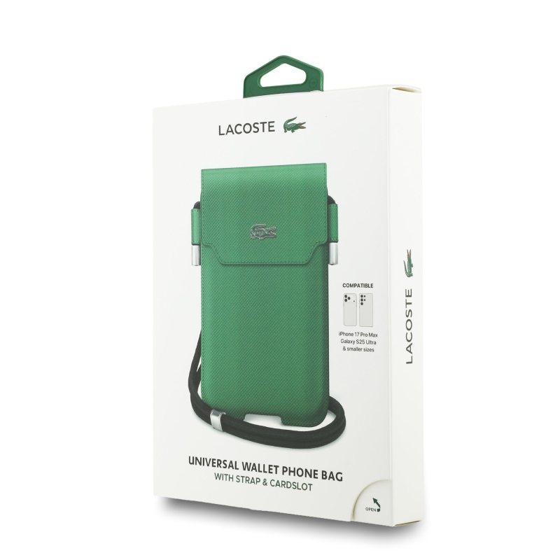 Lacoste PVC Iconic Petit Pique Metal Logo Kapsa na Telefon XL Green