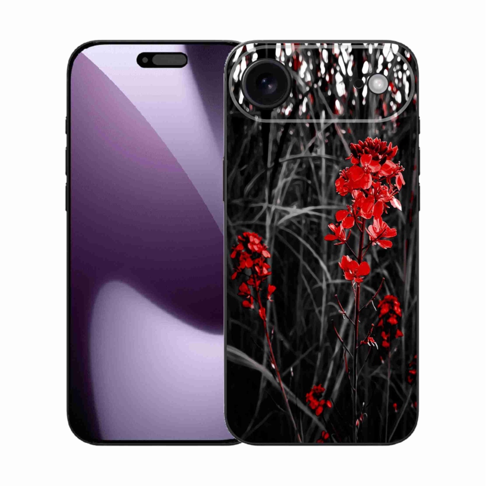 Gelový kryt mmCase na iPhone 17 Air - červená rostlina